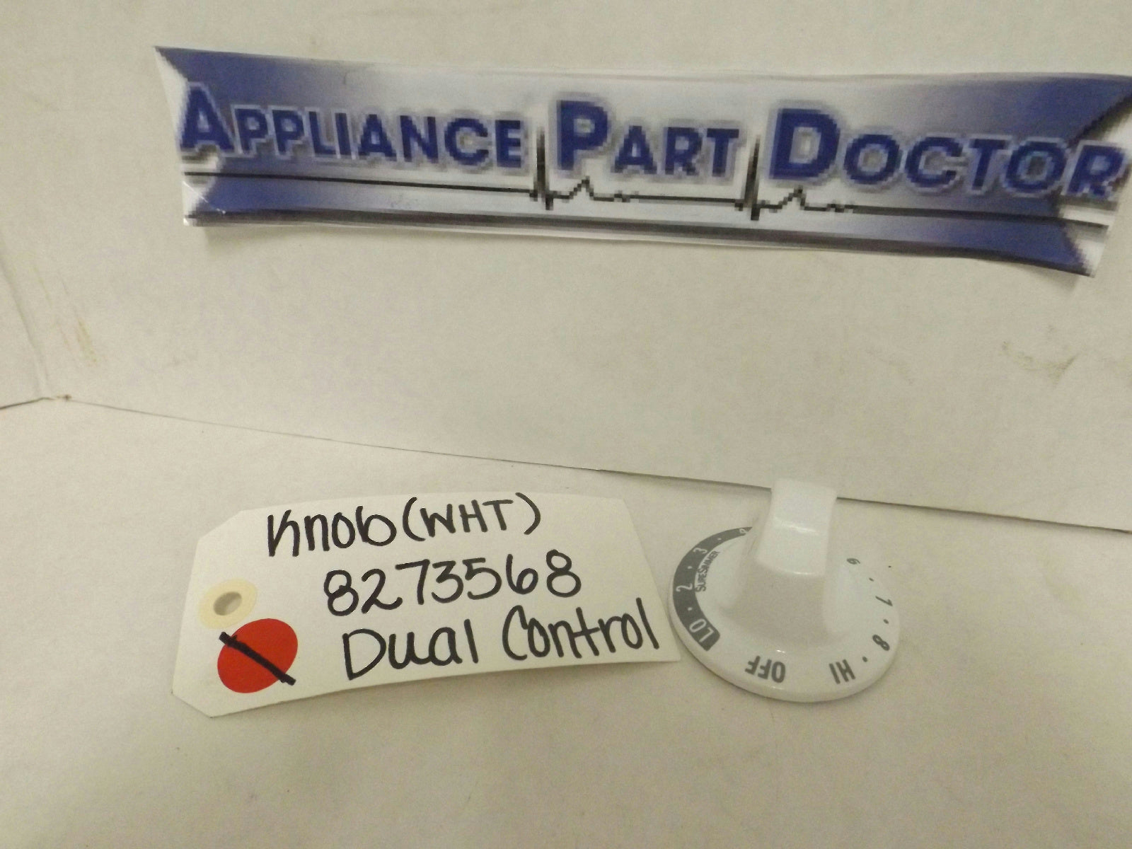 KENMORE FRIGIDAIRE STOVE 8273568 DUAL CONTROL KNOB (WHT) USED KENMORE FRIGIDAIRE STOVE 8273568 DUAL CONTROL KNOB (WHT) USED